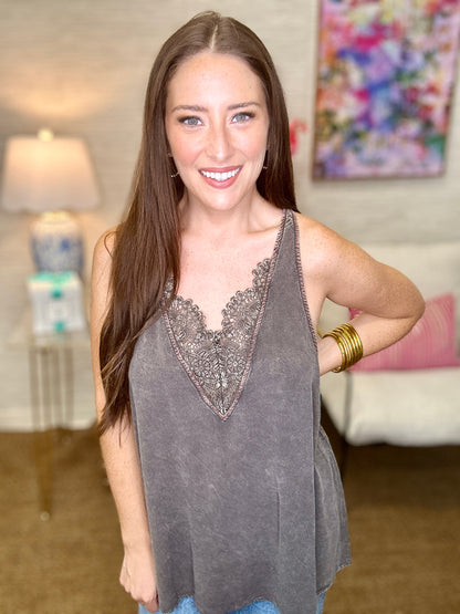 The Lace Inset Tank in 3 Colors