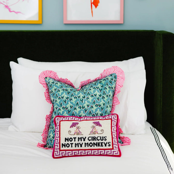 The Not My Circus Needlepoint Pillow