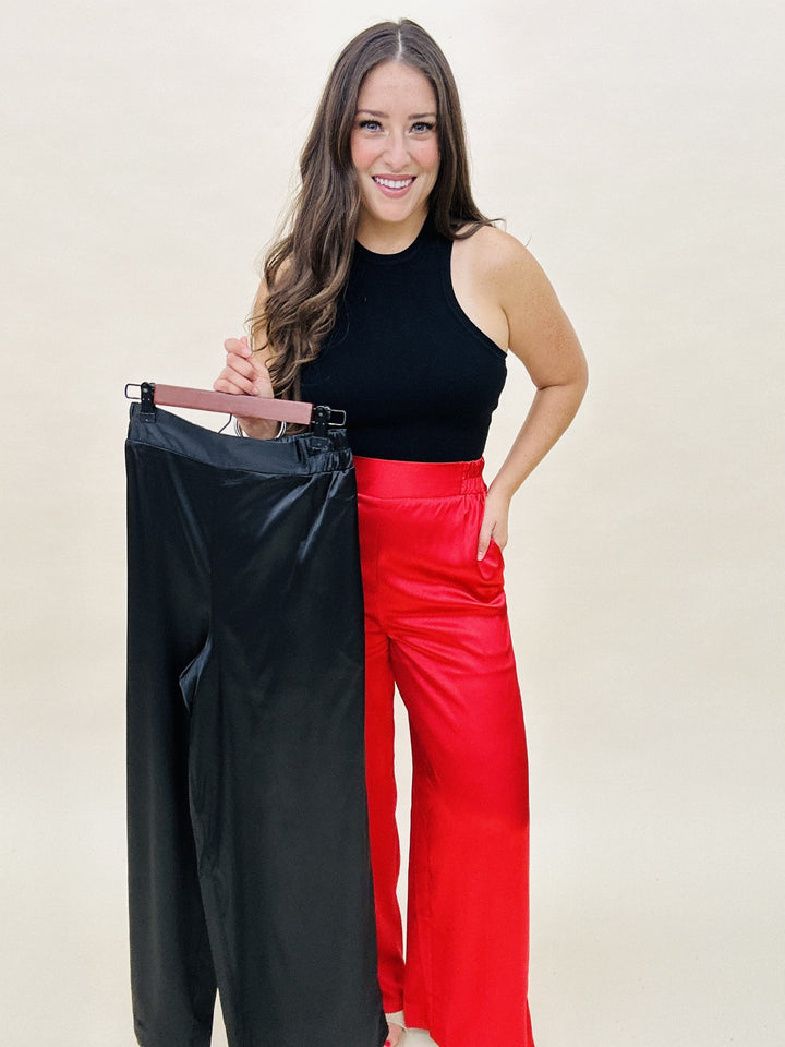 The Solid Satin Cora Pants - 3 Color/AS
