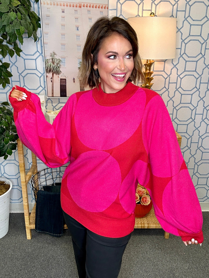 The Viscose Dot Sweater in Red