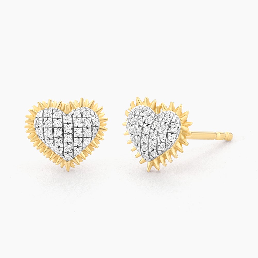 ES Spiked Heart Stud Earrings