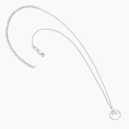 ES Ribbon in a Circle Pendant Necklace