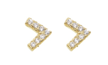 Pave Chevron Studs-2 Colors