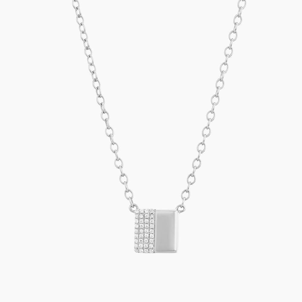 ES Half 'n' Half Block Pendant Necklace