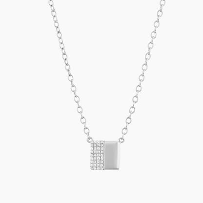 ES Half 'n' Half Block Pendant Necklace