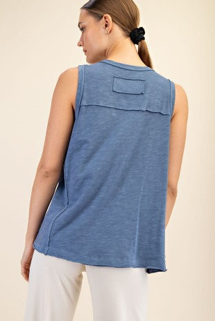 The Henley Button Tank-2 Colors