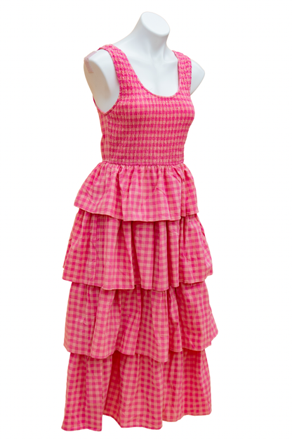 The Pink Gingham Midi