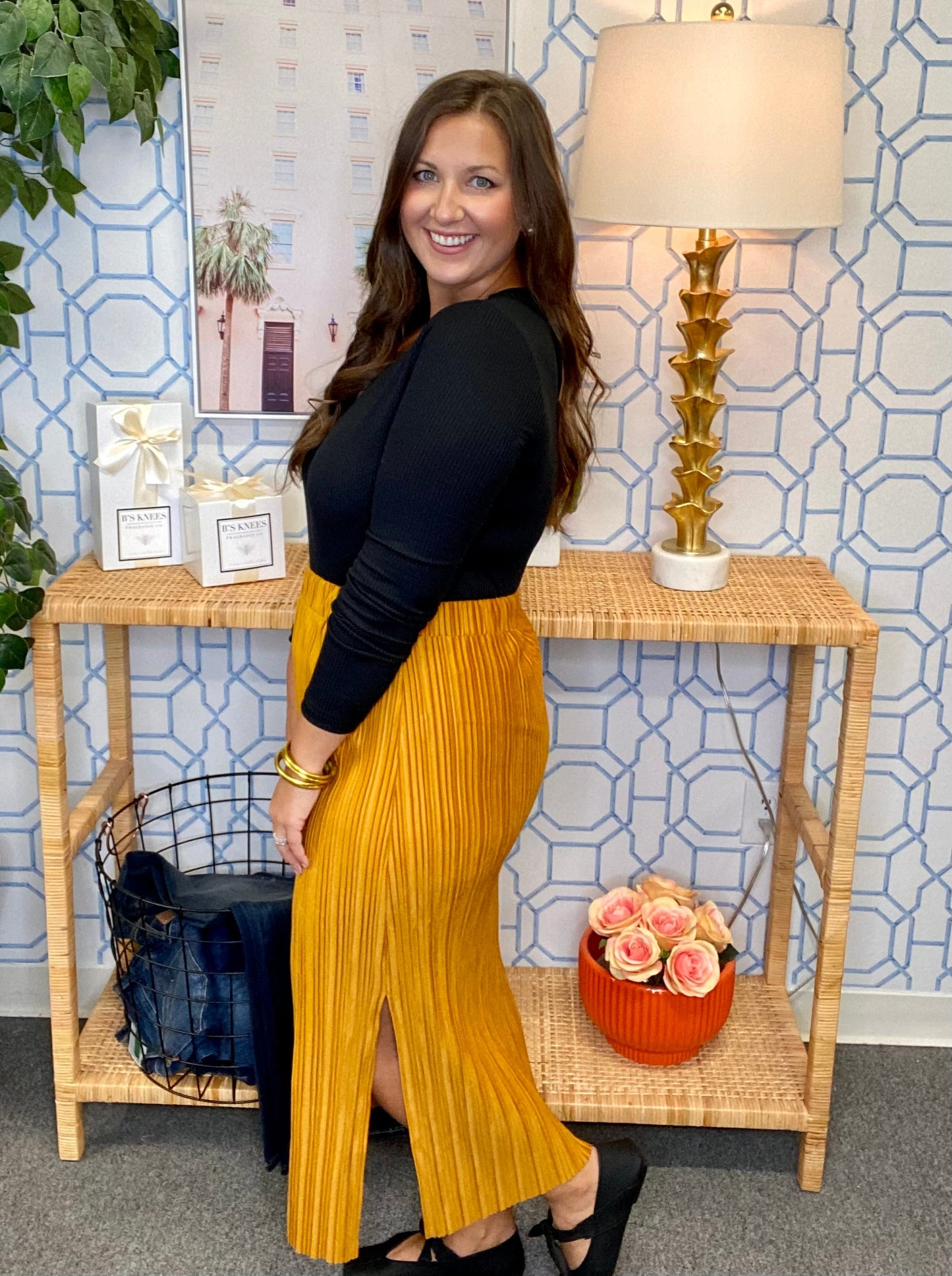 The Velvet Midi Skirt-2 Colors