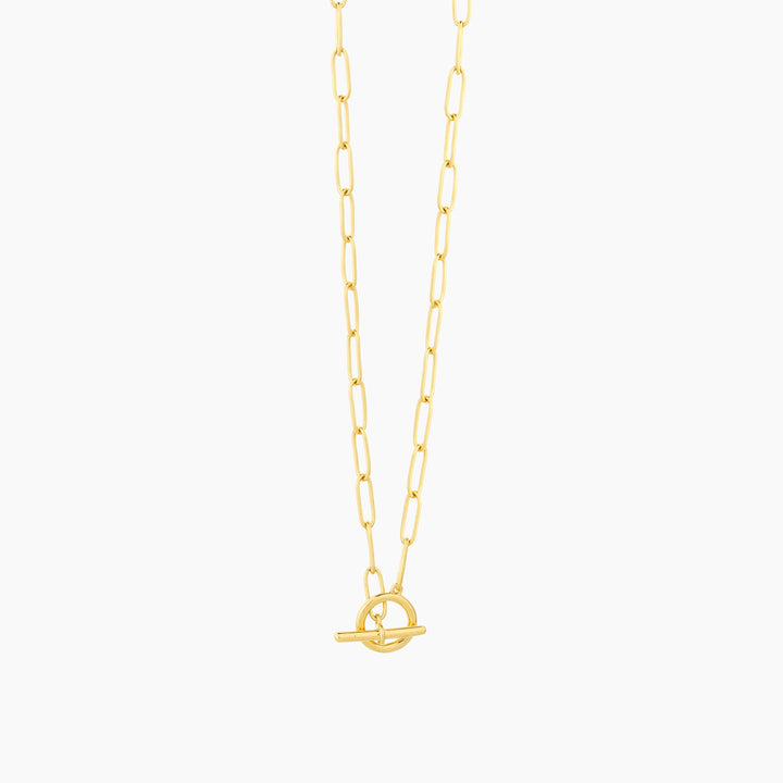 ES T-Bar Paperclip Charm Necklace