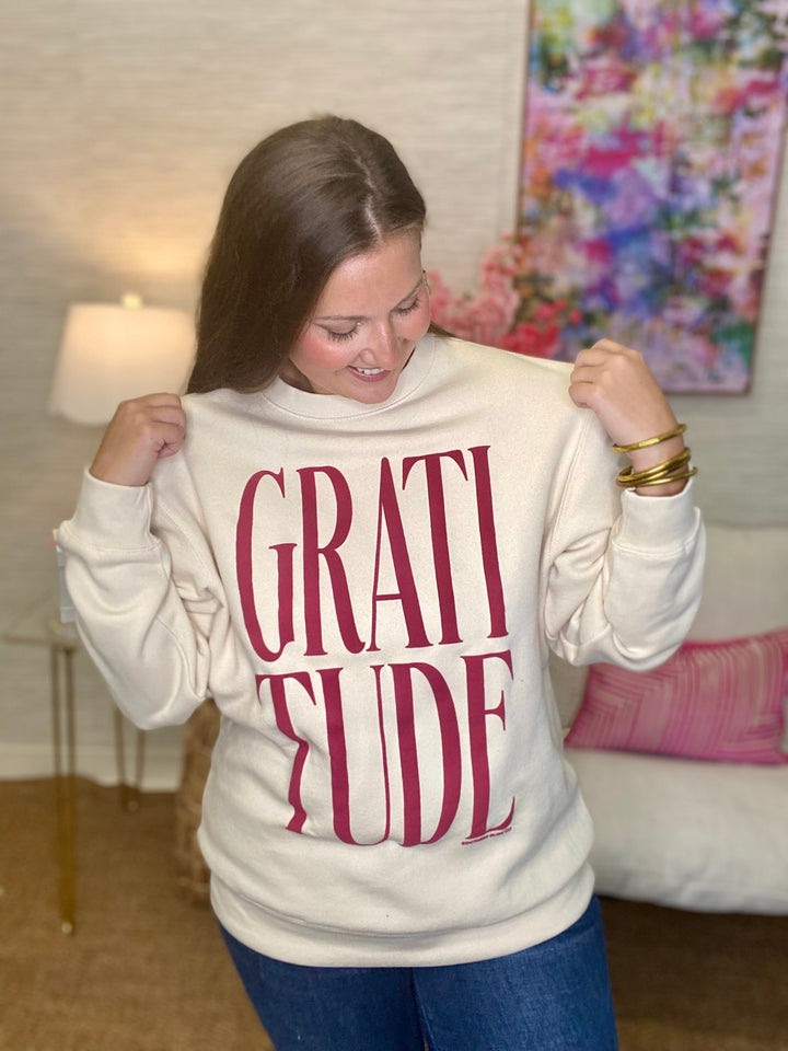 The Gratitude Puff Ivory Sweatshirt