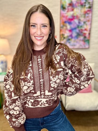 The Negotiation Sweater in Red Bean