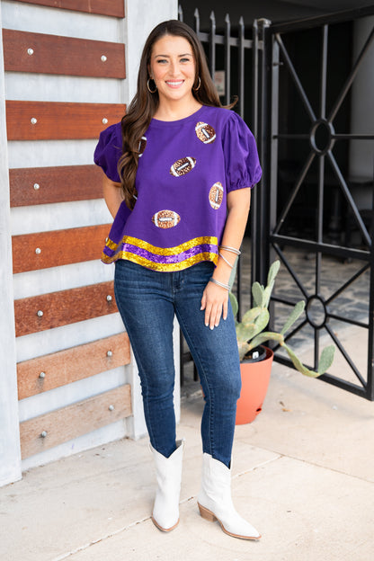 The Gameday Sparkles Top