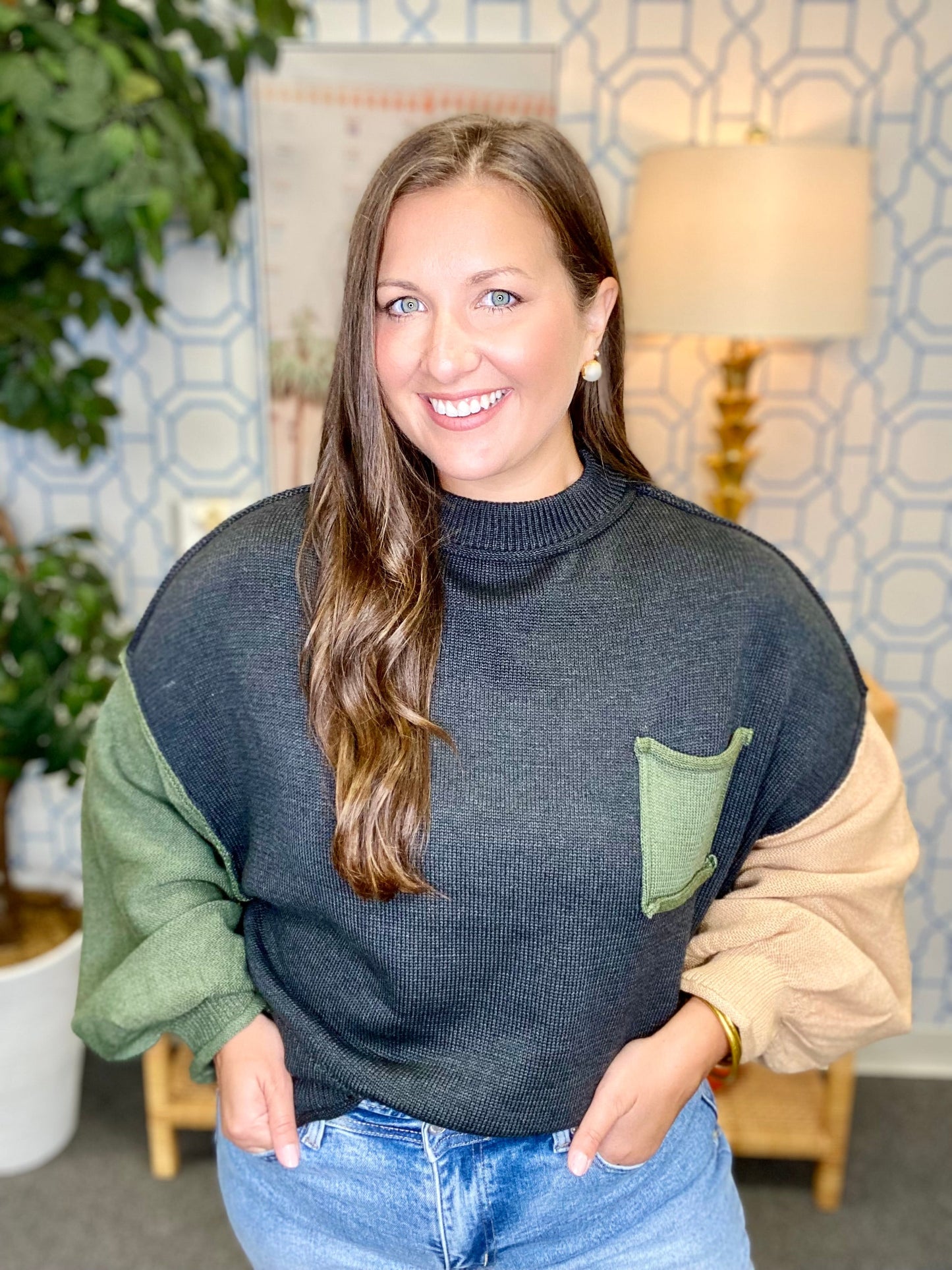 The Peppy Block Sweater-2 Colors