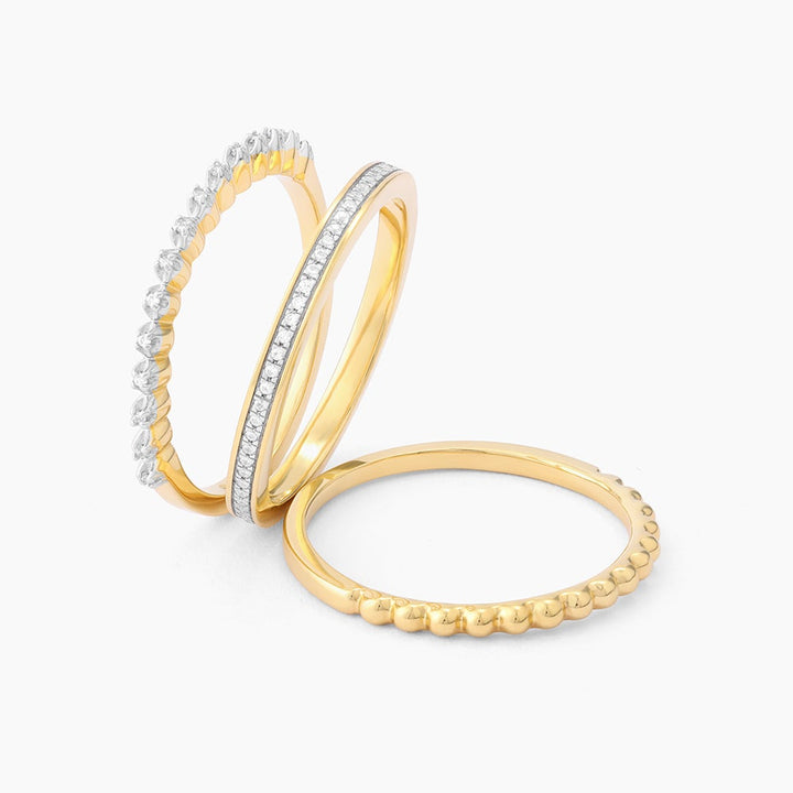 ES Diamonds and Bubbles of Gold Stackable Ring