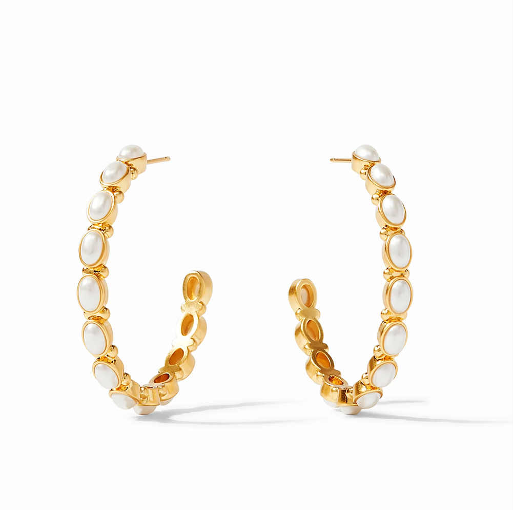 JV Mykonos Hoop Gold Pearl