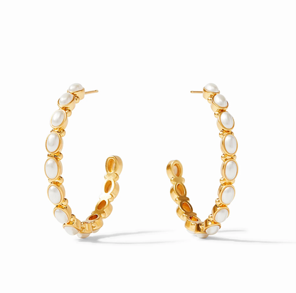 JV Mykonos Hoop Gold Pearl