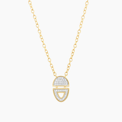 ES Half-Full Oval Pendant Necklace