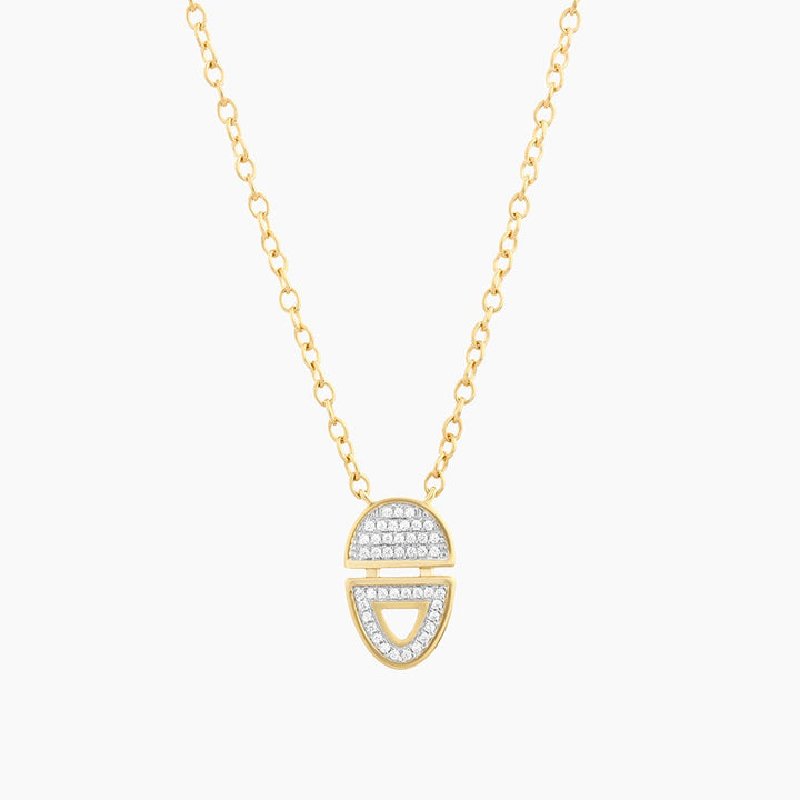 ES Half-Full Oval Pendant Necklace