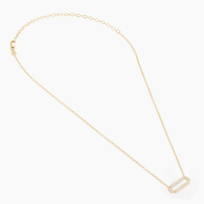 ES Four Bar Rectangle Pendant Necklace