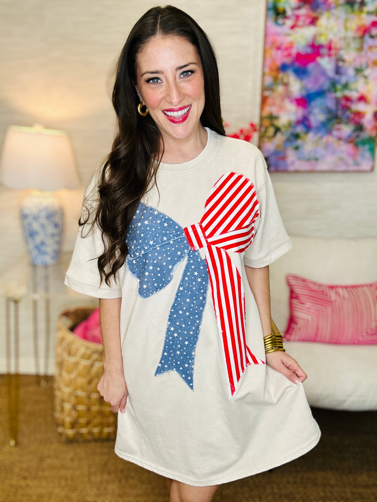 The USA Bow Tshirt Dress