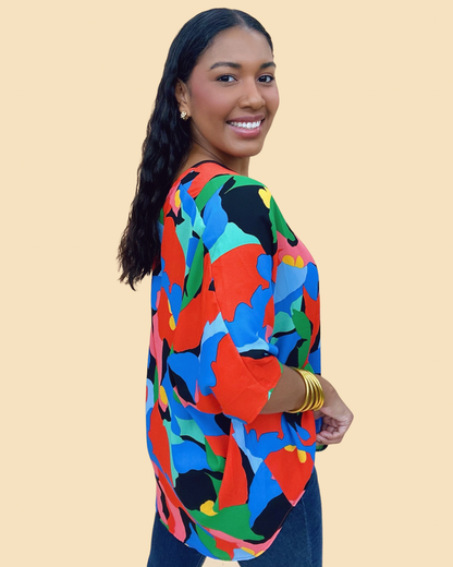 The Blooming Bliss Poncho Top - AS