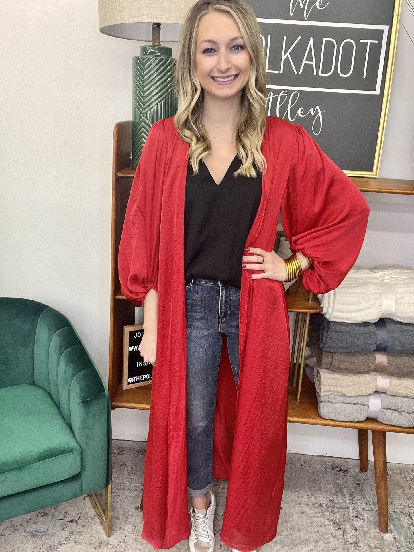 The Satin Bubble Sleeve Duster - 3 Colors
