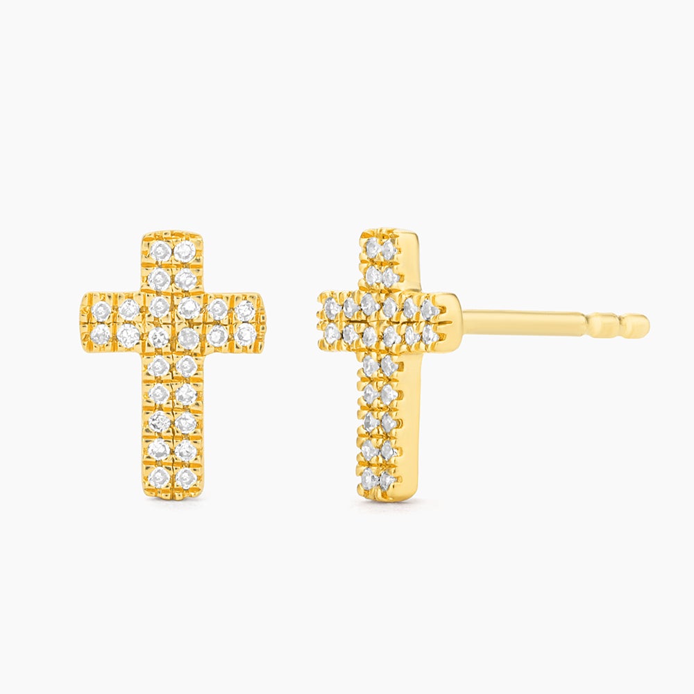 ES Small Cross Stud Earrings