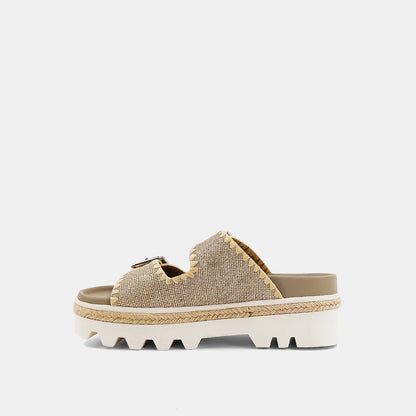 The Gold Woven Laura Sandals