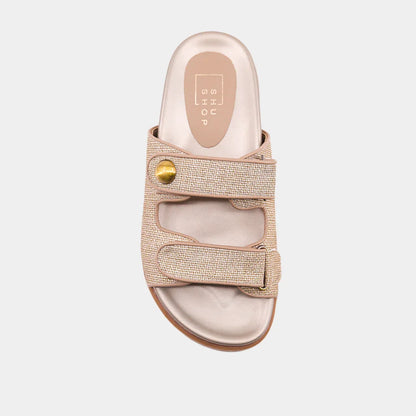 The Gold Woven Blair Sandals