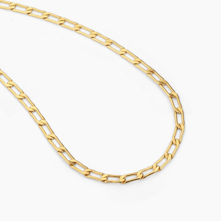 ES Flat Curb-Link Charm Necklace