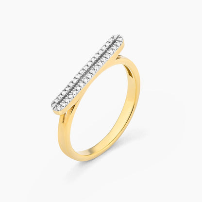 ES Double Stack Diamond Bar Statement Ring