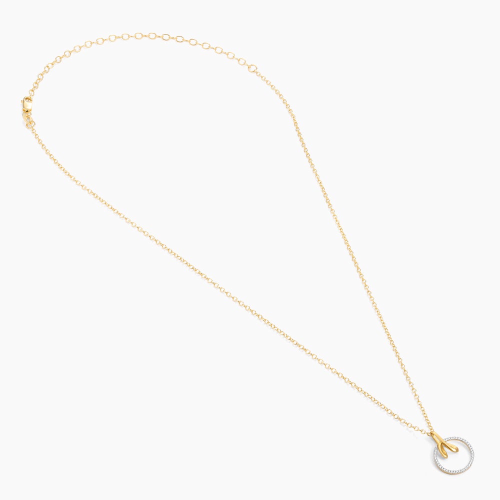 ES Ribbon in a Circle Pendant Necklace