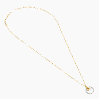 ES Ribbon in a Circle Pendant Necklace