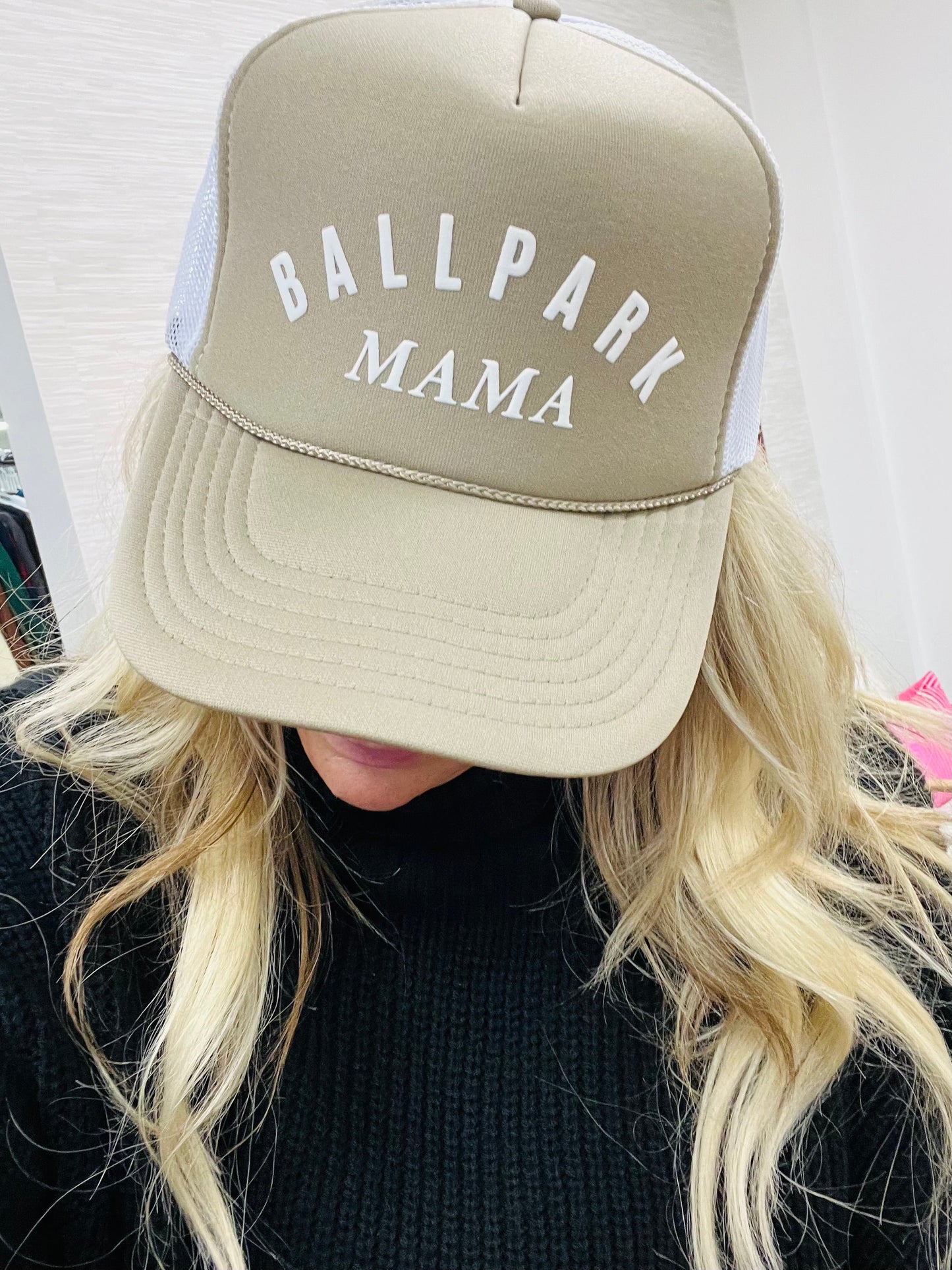 Ballpark Mama Taupe Trucker Hat