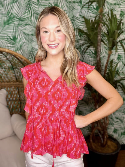 The Ikat Flutter Top-AS