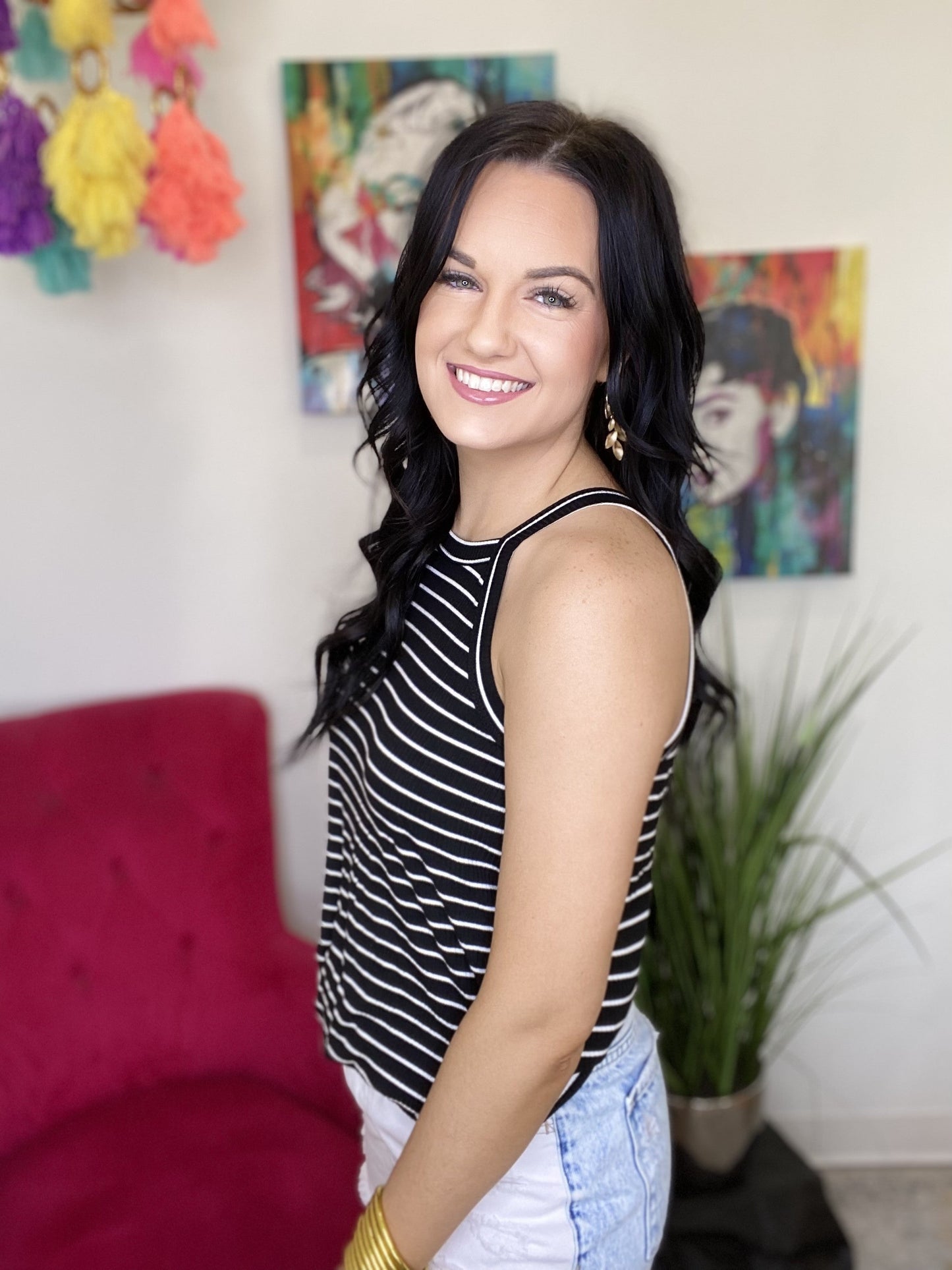 The Ribsy Striped Tank in 2 Colors - All Sizes