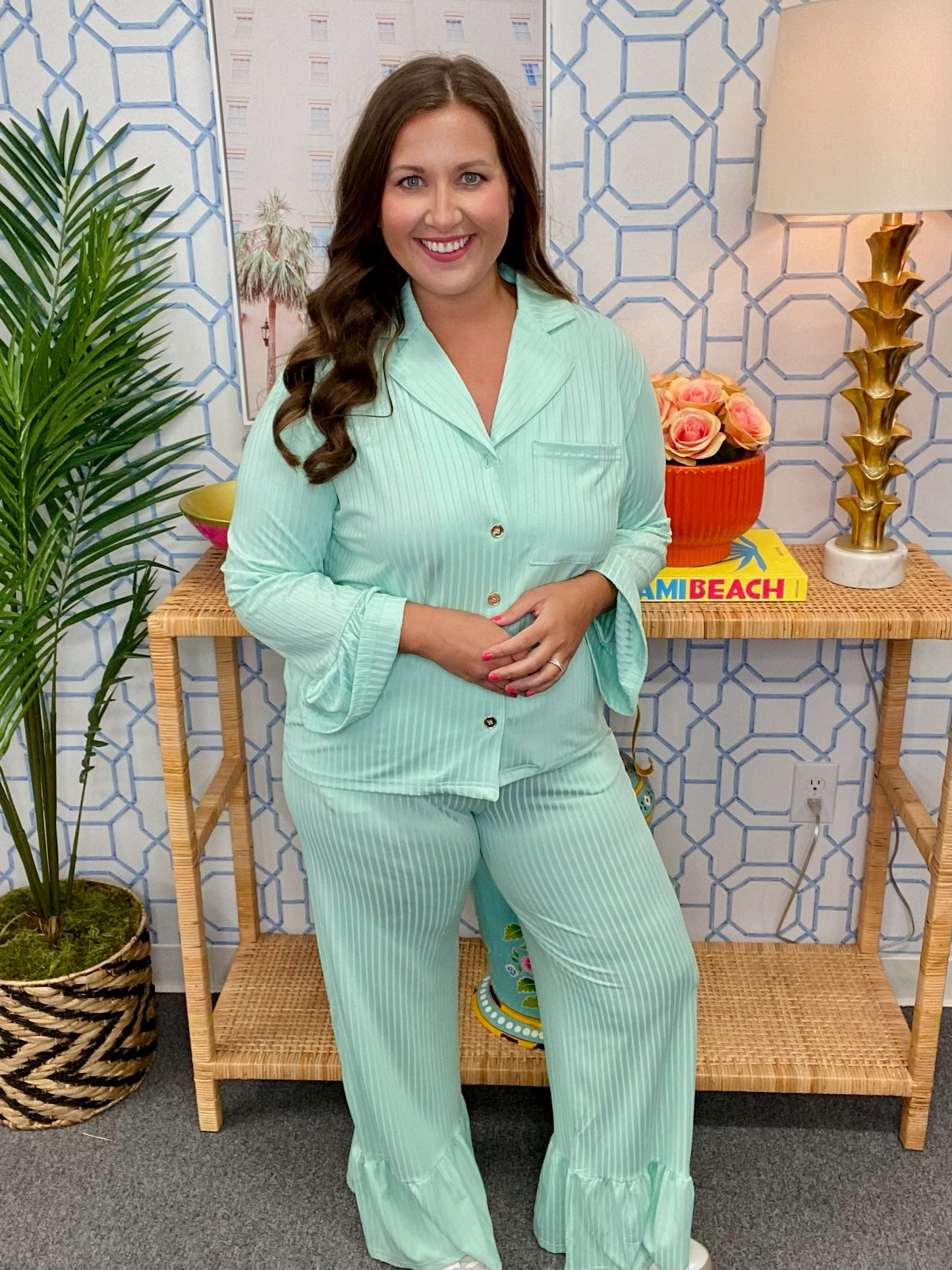 The Buckley Maggie Ruffle Set in Mint