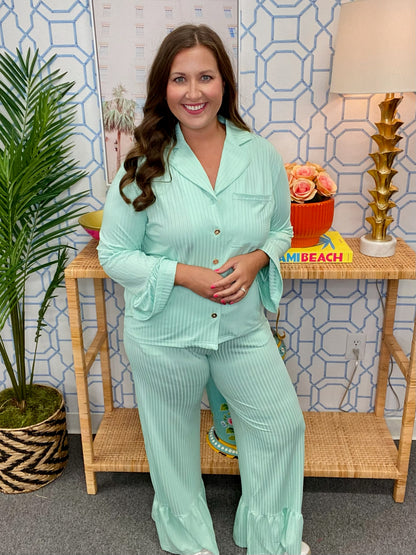 The Buckley Maggie Ruffle Set in Mint