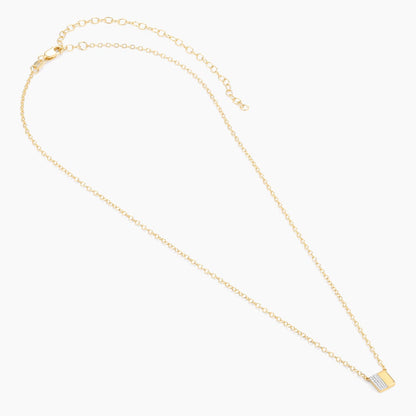 ES Half 'n' Half Block Pendant Necklace