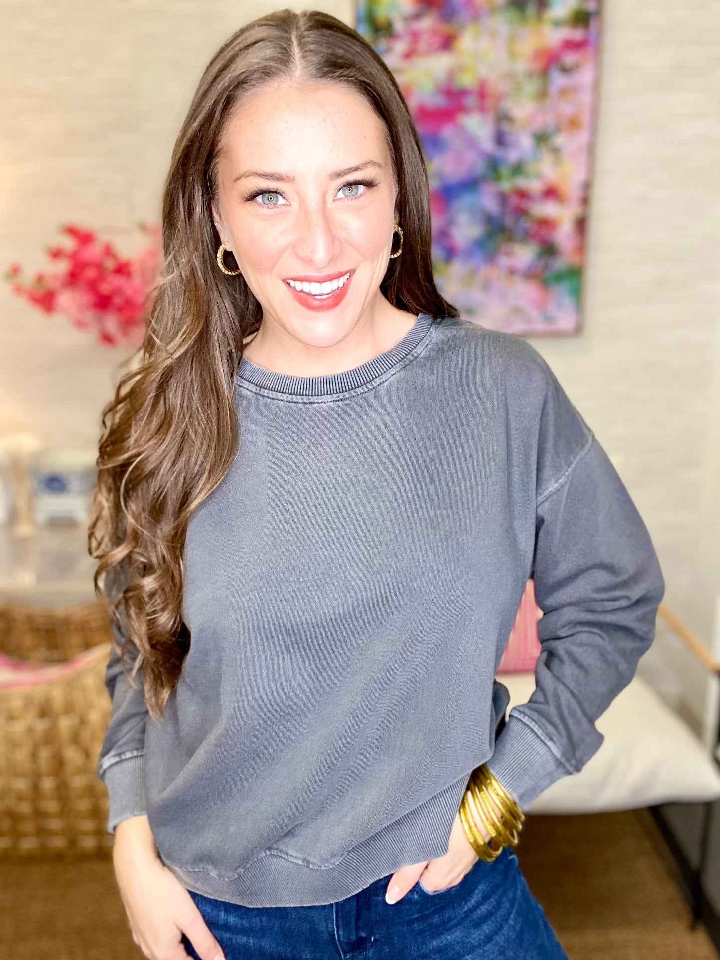 The Friday Pullover in Charcoal