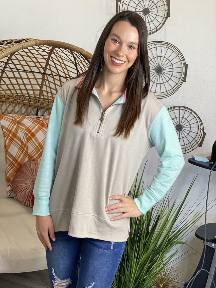 The Brooke 3/4 Zip Pullover - 2 Colors