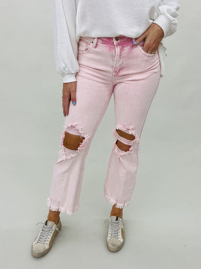The Risen Straight Jeans in Pink - AS