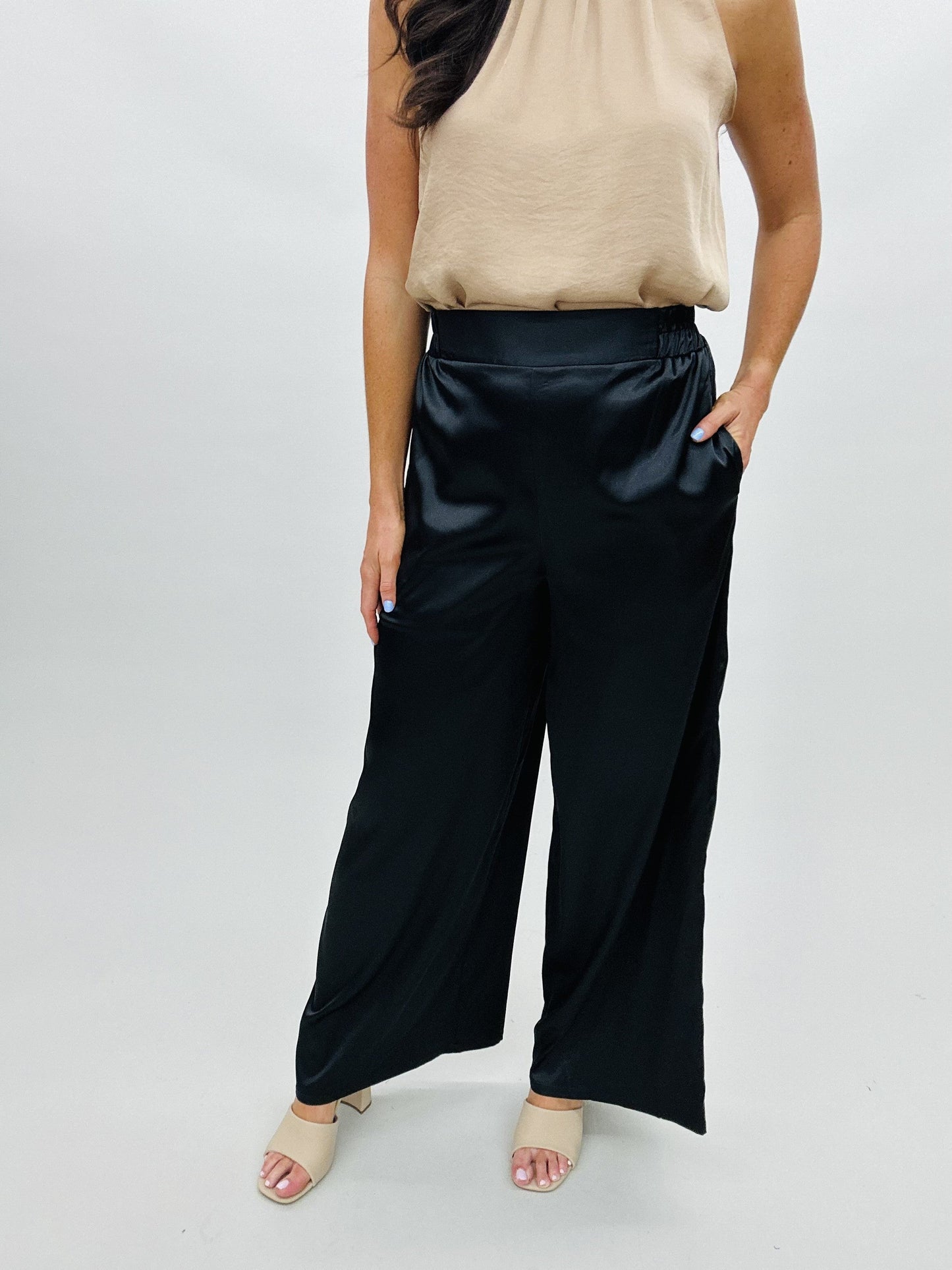 The Solid Satin Cora Pants - 3 Color/AS