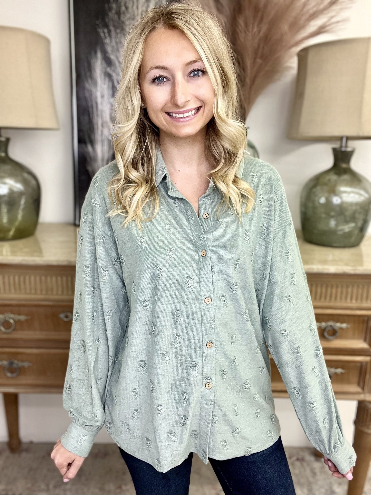 The Textured Sage Top