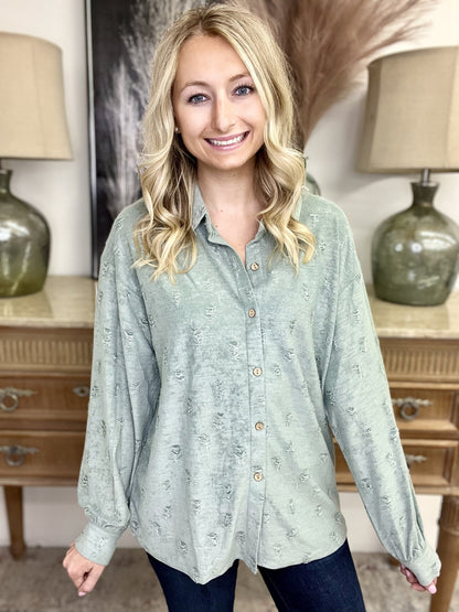 The Textured Sage Top