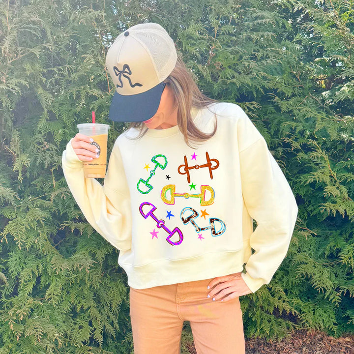 Horse Bit Crop Sweatshirt