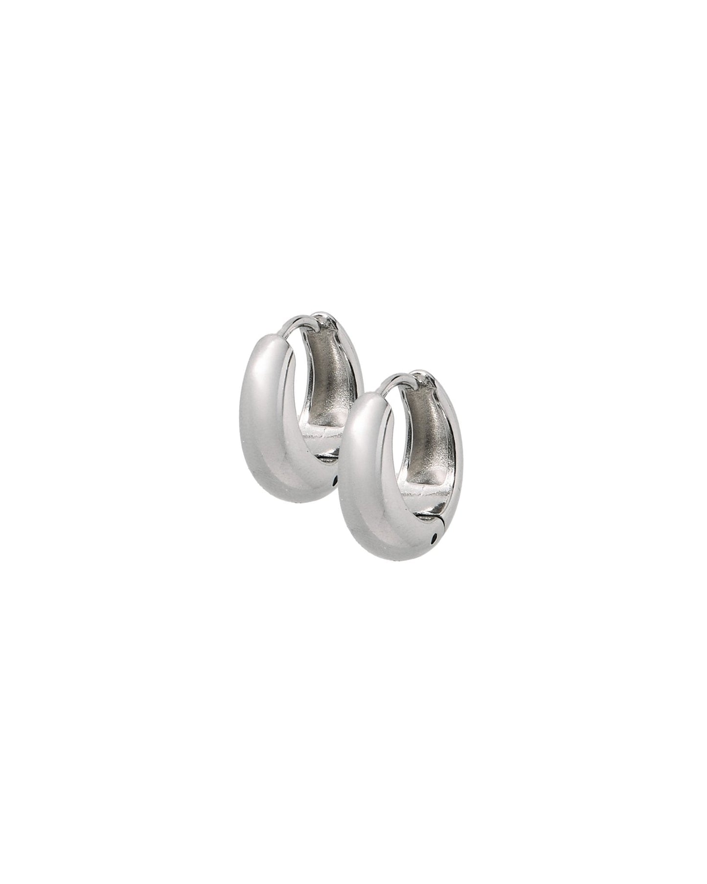 Huggie Earrings - Sunday Hoop Silver 12mm