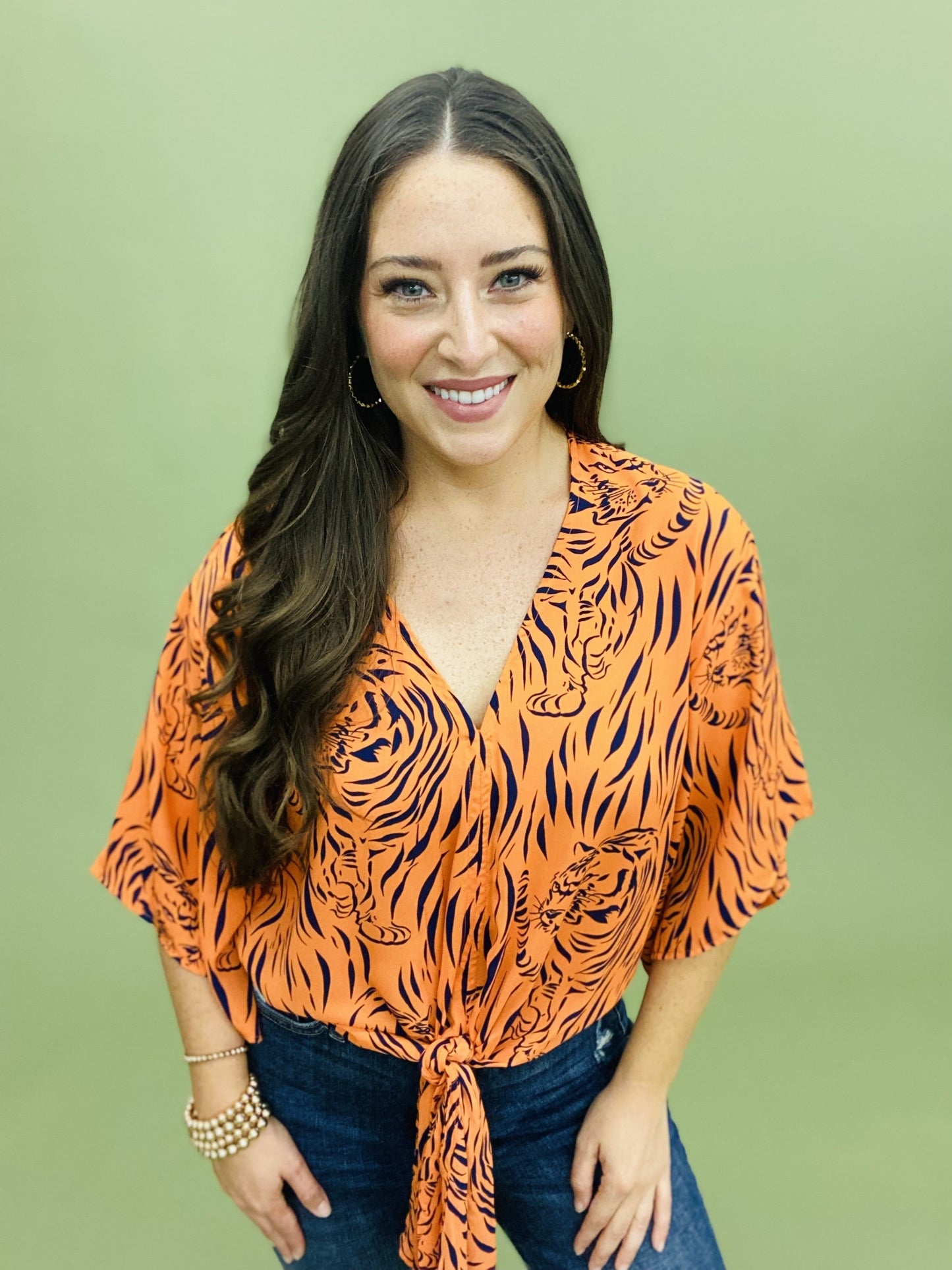 The Auburn Tiger Tie Top - AS