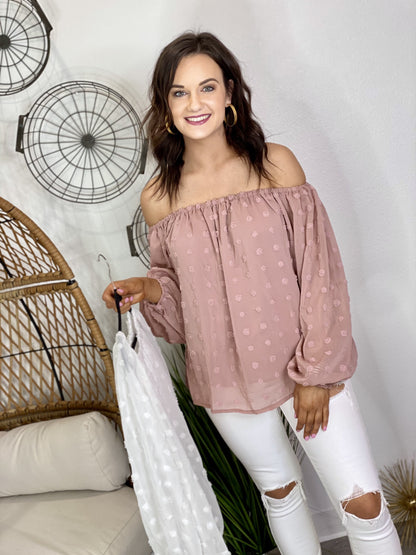 The Dot Off The Shoulder Top - 4 Colors