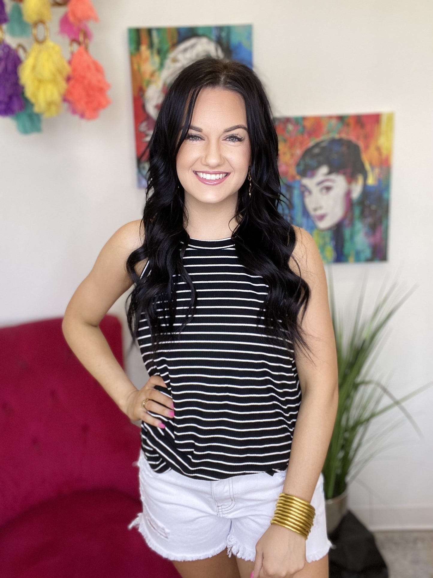 The Ribsy Striped Tank in 2 Colors - All Sizes
